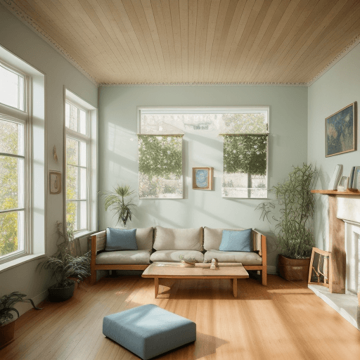 AI generated: High resolution photography interior design, dreamy sunken living room conversation pit, wooden floo...