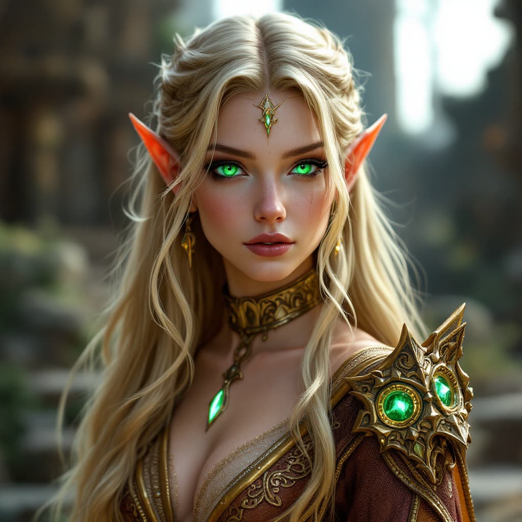 AI generated: (Full body), Small, highly detailed Blood elf, dressed in alluring Sin'dorei attire, World of Warcra...