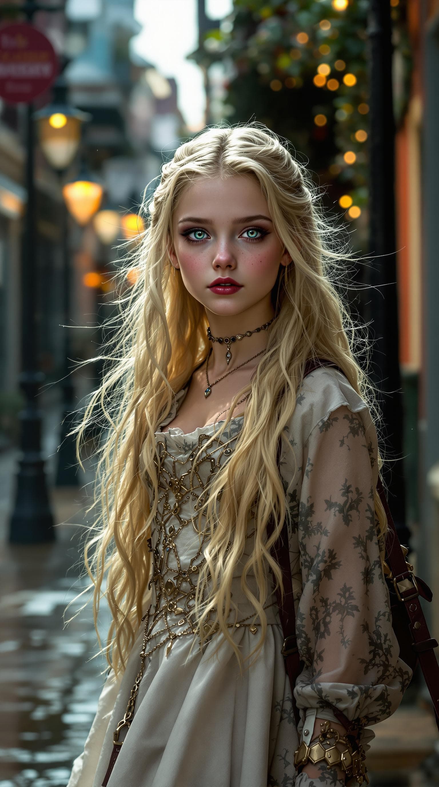 AI generated: a professional photo of a eleven year old vampire girl, (Sara Howard), (futuristic),(masterpiece), (...
