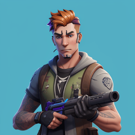 AI generated: fortnite art style, ted kazynski playing fortnite