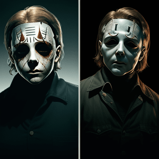 AI generated: Realistic film ultratexture 4dx Jason vs halloween michael myers 