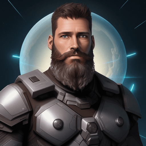 AI generated: scifi fantasy illustration, The image must show the entire chest to the waist, to show the physical ...