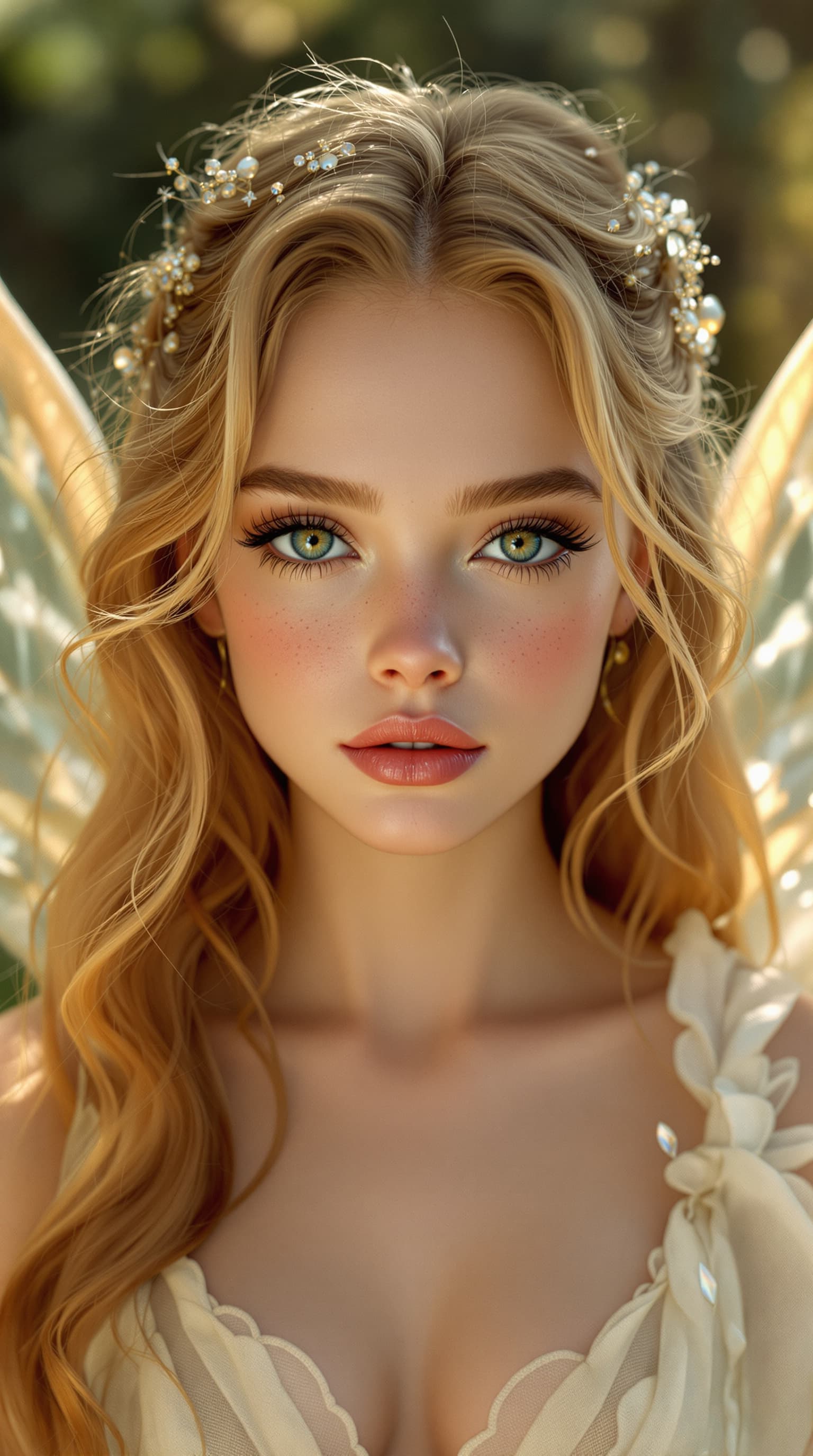 AI generated: A professional hyper-realistic portrayal of Elle Fanning, embodying the ethereal beauty, full-body, ...