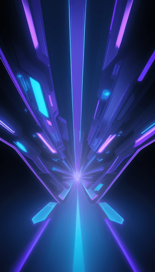 AI generated: digital abstract blue and purple light background, modern bright futuristic, dynamic technology back...