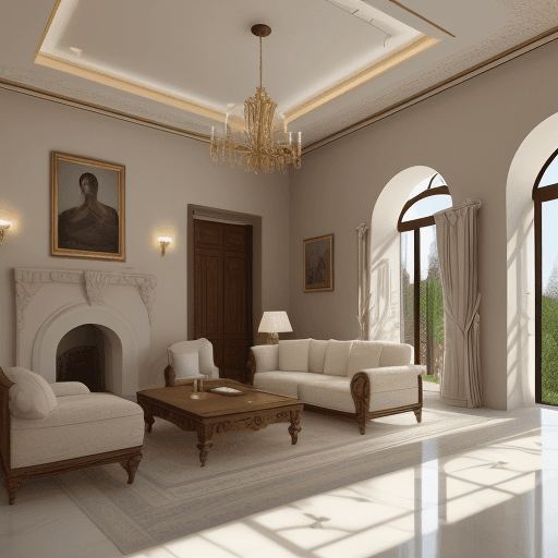AI generated: A highly interior greek house design