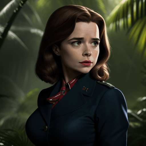 AI generated: Marvel Cinematic Universe British MI6 agent Peggy Carter Margaret Peggy Carter Cheerleader In The Ju...