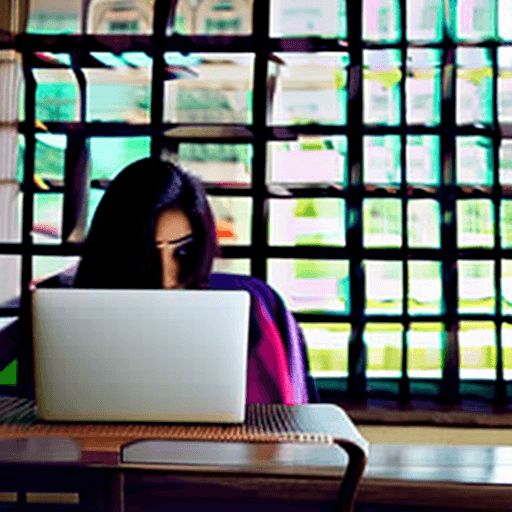 AI generated: attractive nude indian woman coding in laptop, looking at camara, front view, NIKON FHD camara