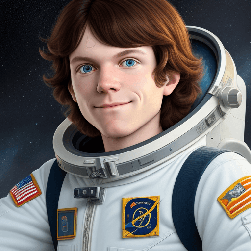AI generated: Javier Milei astronaut. 
Close Up.
Disney Character Cartoony
