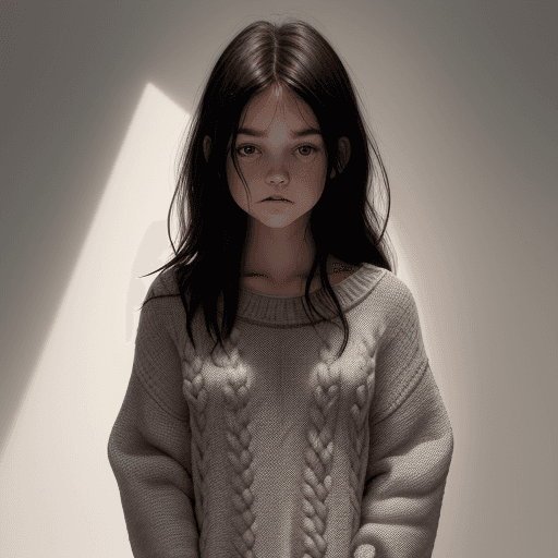 AI generated: American (22:1. 3) year old (woman:1. 1) with (dark:1. 2) hair half (naked:1. 1) in open room with t...