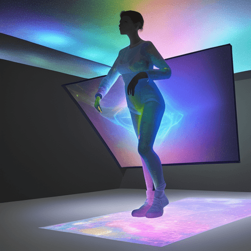 AI generated: Explore the future of painting with a holographic approach. Use luminous layers to overlay scenes , ...