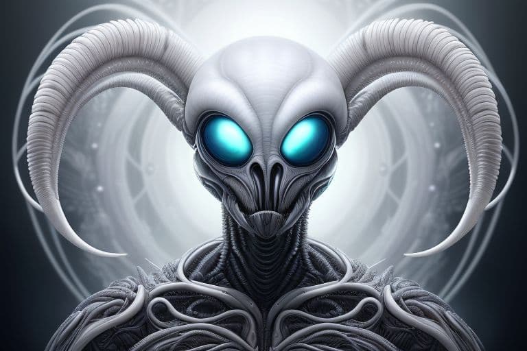 AI generated: future vision, human from an other dimension, creeping, hypermile, a strange creature from the inter...