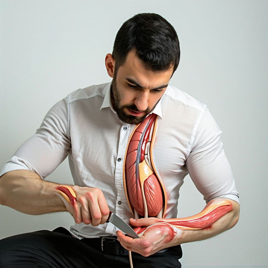 AI generated: A man cutting his penis off