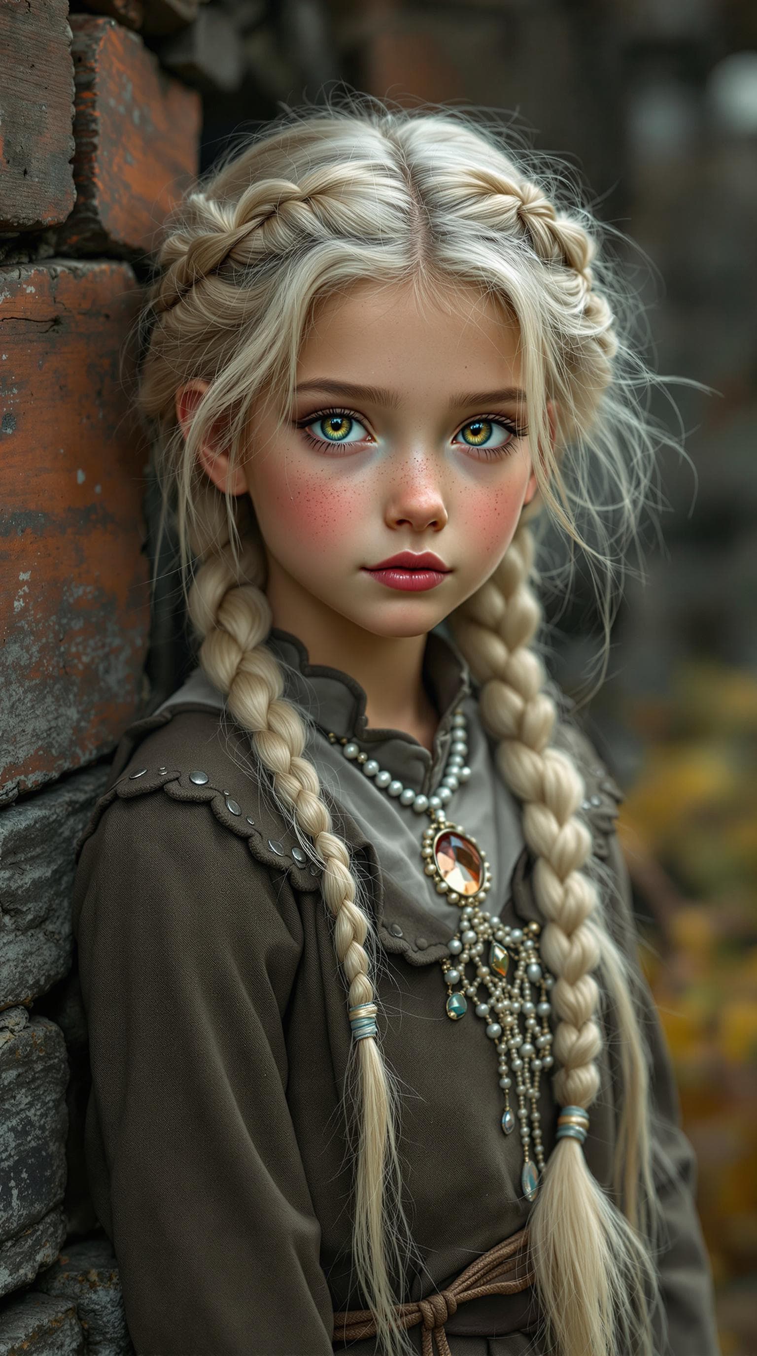 AI generated: a professional photo of a exceptionally of the most beautiful Dutch girl (age 7) in the world, showi...