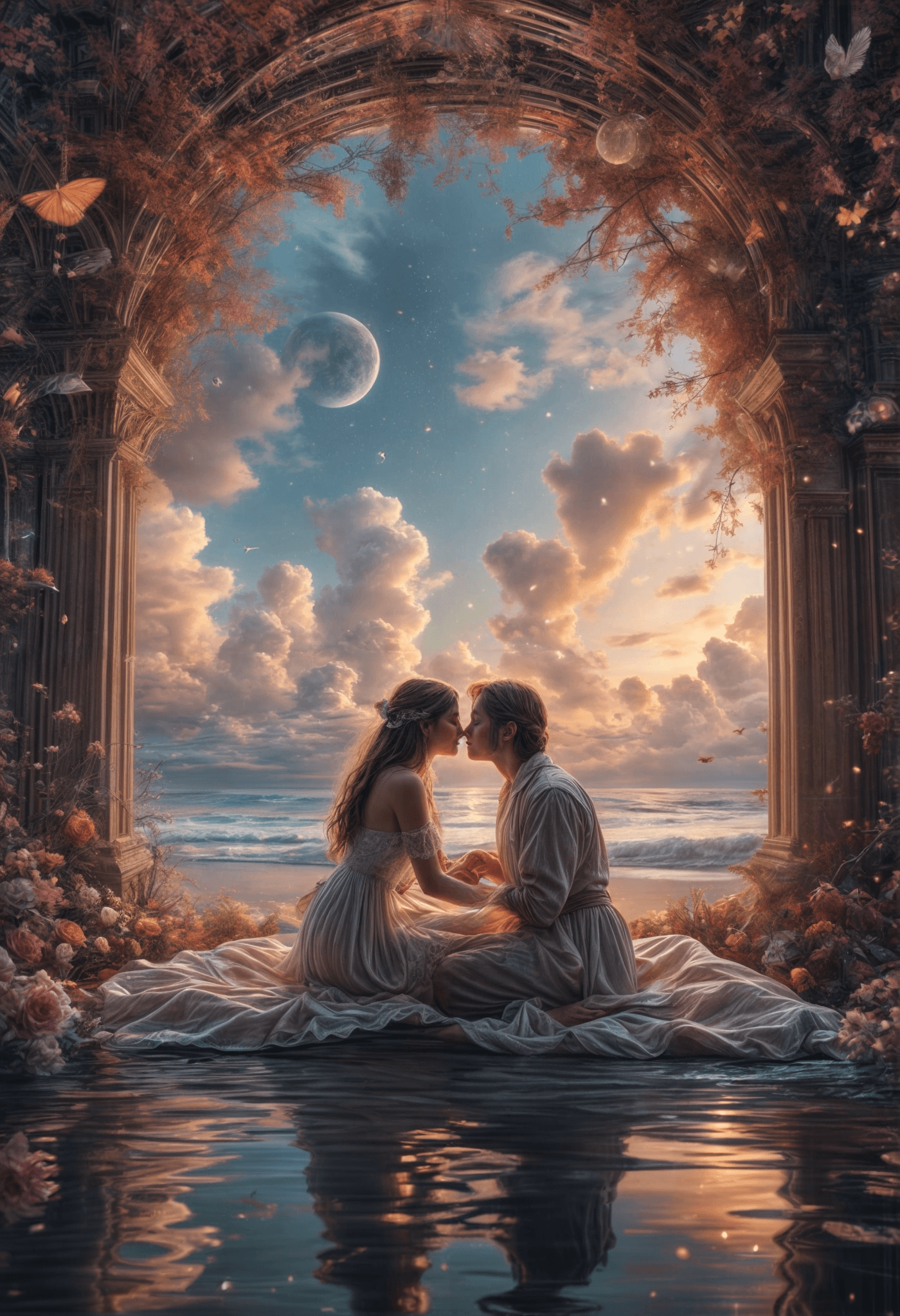 AI generated: Surealism fantasy of a harmony and love dream