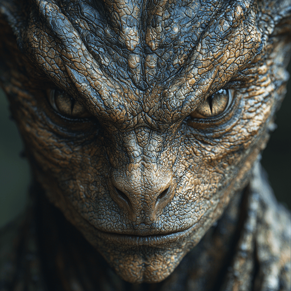 AI generated: A dslr professional portrait of an alien android multilayered micro graphene ornate skin texture , p...