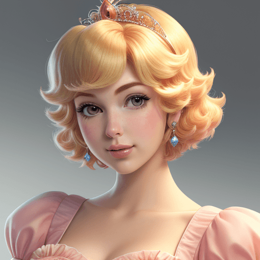 AI generated: High resolution,  princess peach, perfect details, short hair