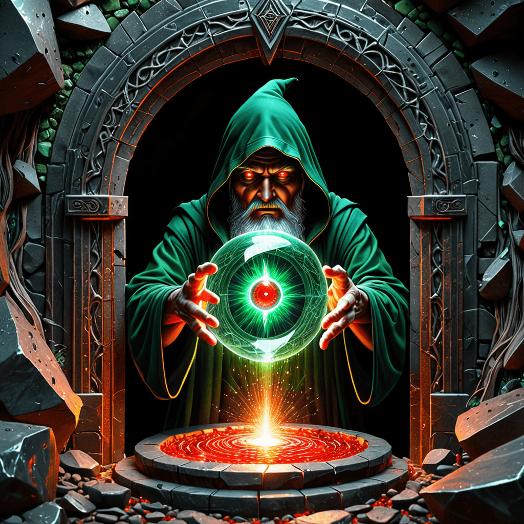 AI generated: wizard entering a mysitcal portal into another realm