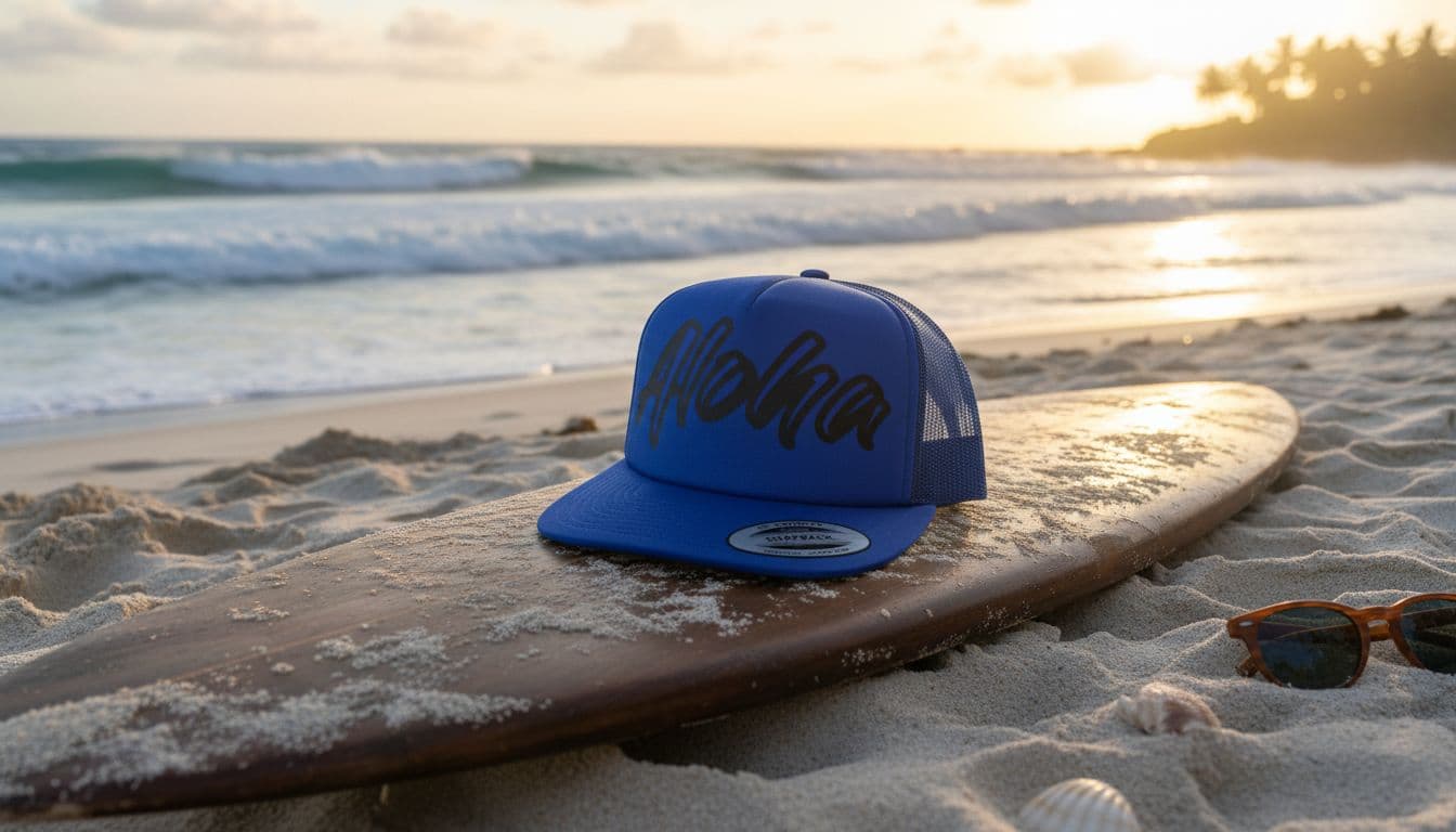 AI generated: Create an image for this hat to use in marketing. I want a presentation that can be used on a sales ...