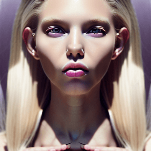 AI generated: blonde hair, a portrait of a beautiful girl with medium length blonde hair, posing, full body, ponyt...