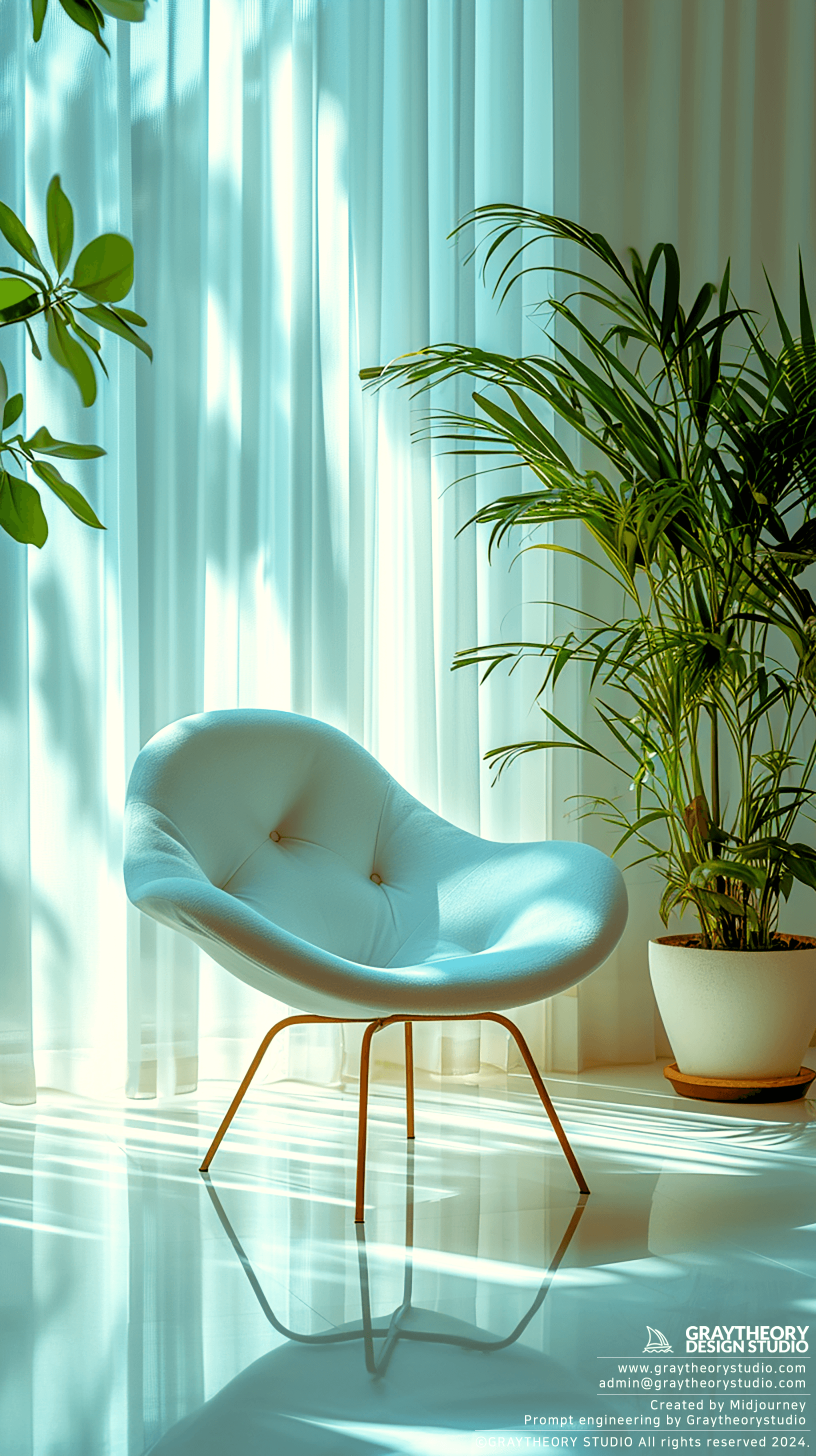 AI generated: minimalism stool chair detail in a white studio set, Hasselblad X1D II 50C, 90mm lens, white steel a...