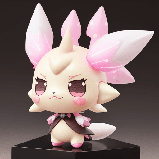 AI generated: ( volumatric lighting , very detail face ,white background) ), 3D model , Nendoroid style, Japanese ...