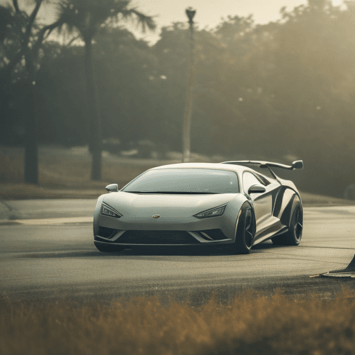 AI generated: a supercar with that's wrapped in dollar-bills