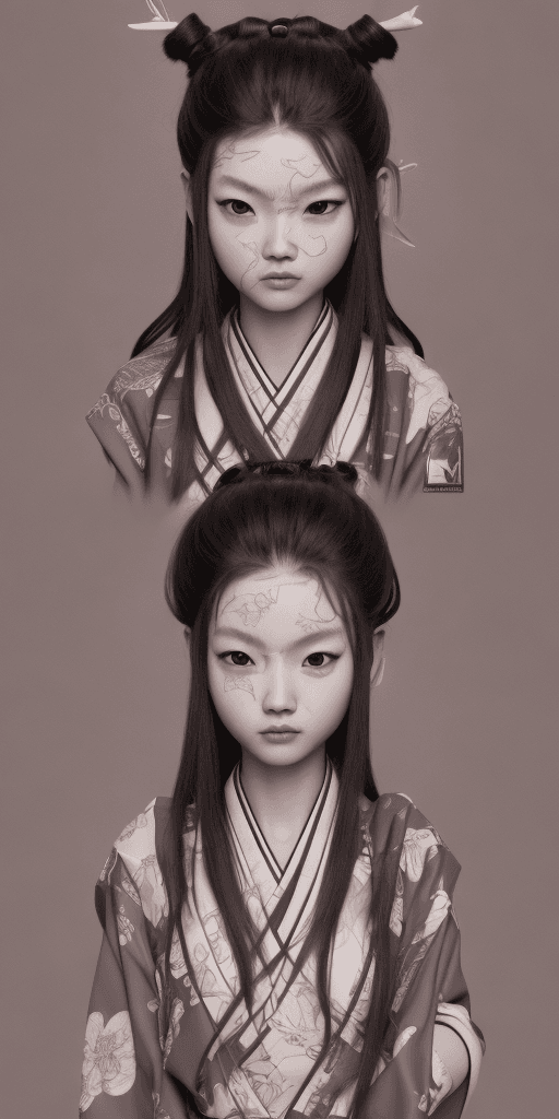 AI generated: samurai cute girl, Expressive Style, full body portrait ribcagel,  ultra-detailed, beautiful detaile...