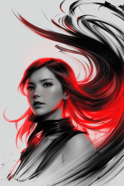 AI generated: pencil draw portrait, nude girl, by Dustin Nguyen, Akihiko Yoshida, Greg Tocchini, Greg Rutkowski, C...
