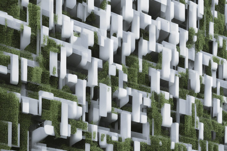 AI generated: modern architecture, modern design, architectural photography, sentimental sky, Hanseatic, vertical ...