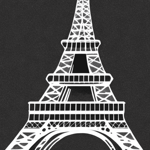AI generated: eifeltower sign simple black and white adobe illustrator