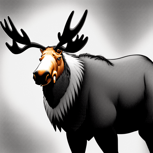 AI generated: Generate image of edwin meese as a moose, make it more humanoid
