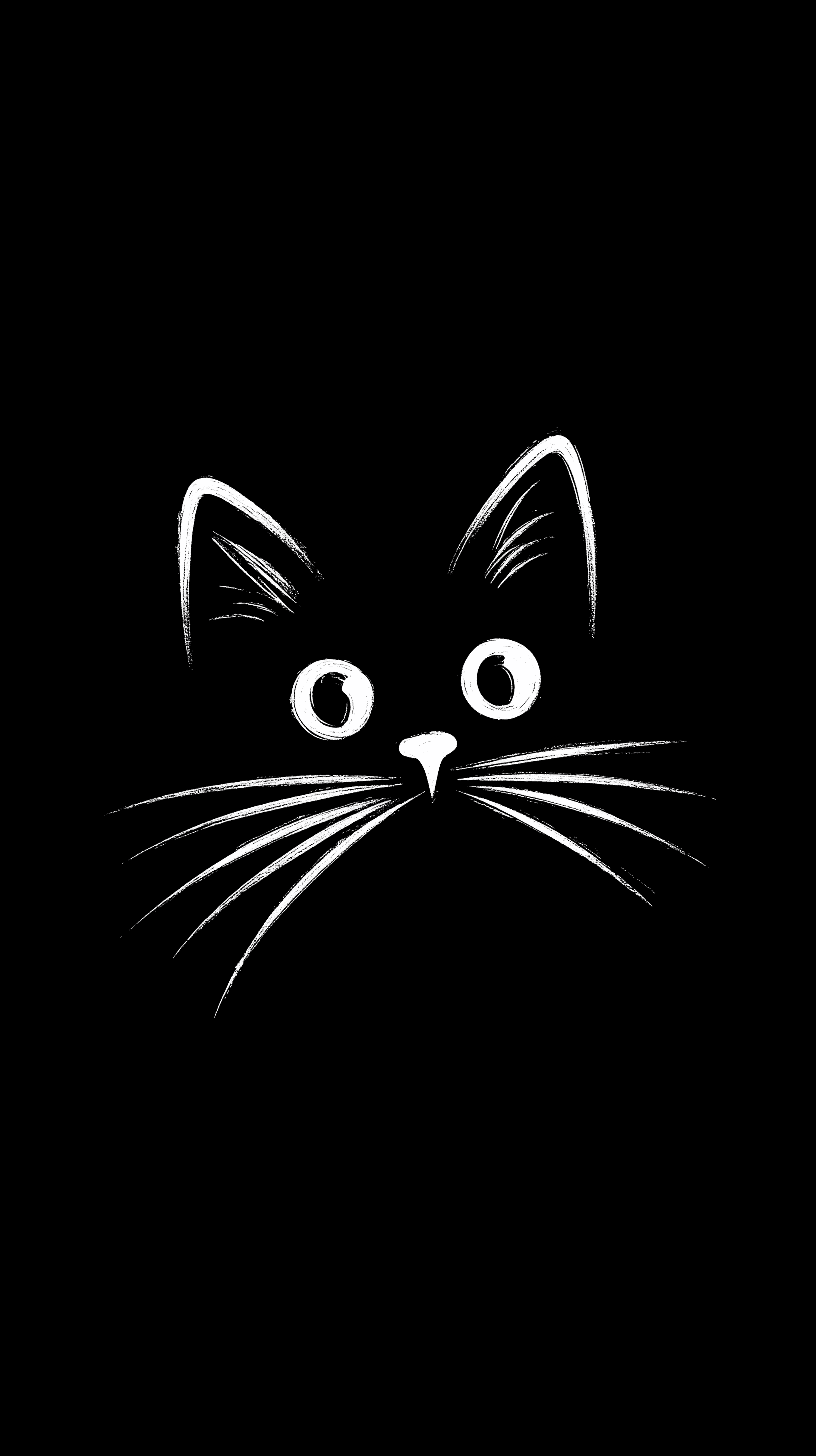 AI generated: simple line, cat frontal head portrait, minimal continuous contour, clean negative space, cute curio...