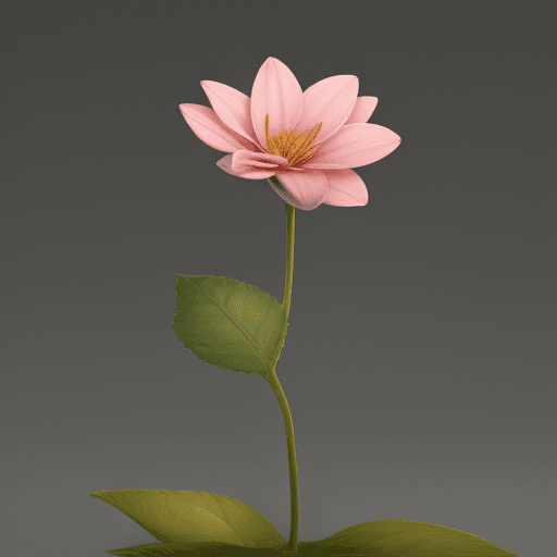 AI generated: a flower that stands alone and is about to bloom
