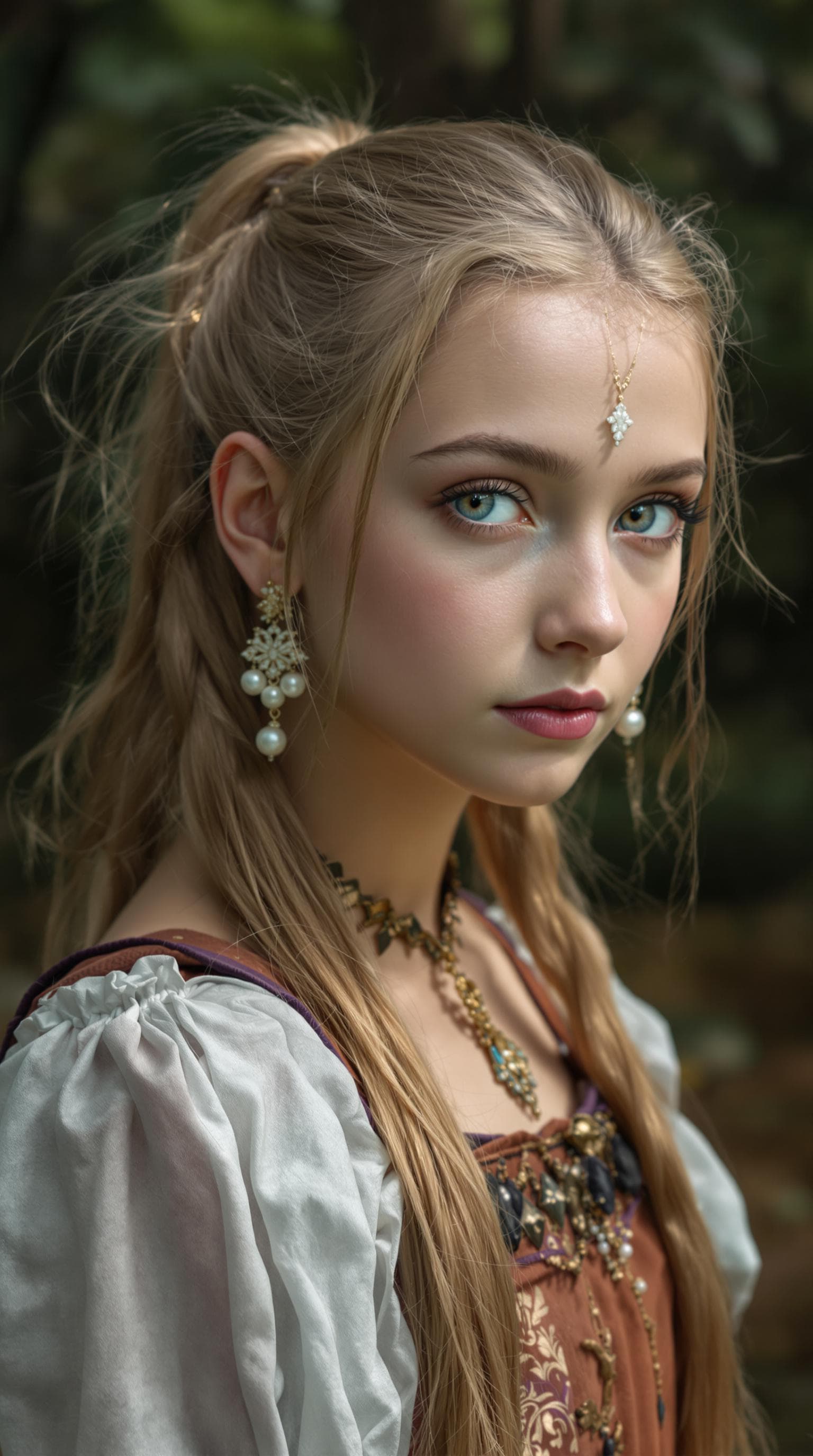 AI generated: A photo realistic of a exceptionally beautiful Ukrainian (age 13) girl (futuristic),(masterpiece), (...