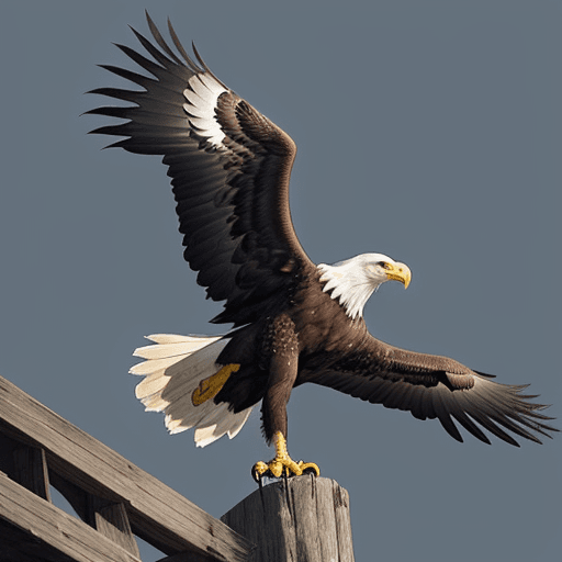 AI generated: A epic looking bald eagle which plays video games

