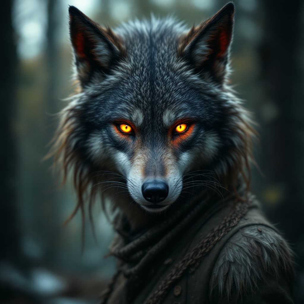 AI generated: a female werewolf