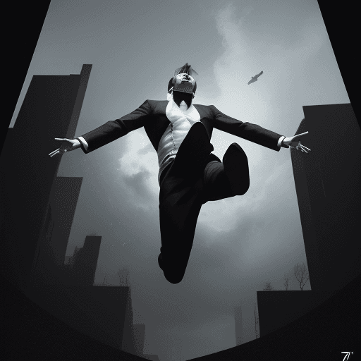 AI generated: --ar 68:128 --stylize 750 --v 5.2
a wide view of a man falling from sky

