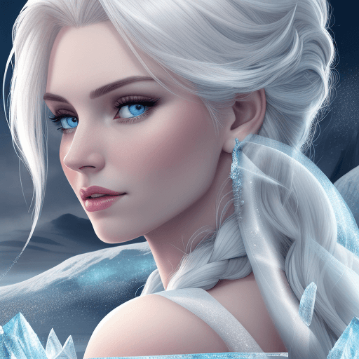 AI generated: High resolution, Elsa, with ice pallas backround, perfect face