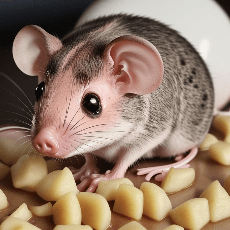 AI generated: close-up photo of a (mouse: pork: 0.5)