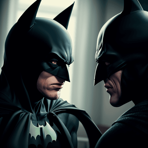AI generated: Schizophrenic Batman in mentalhospital work with doctor,4k,ulra hd 