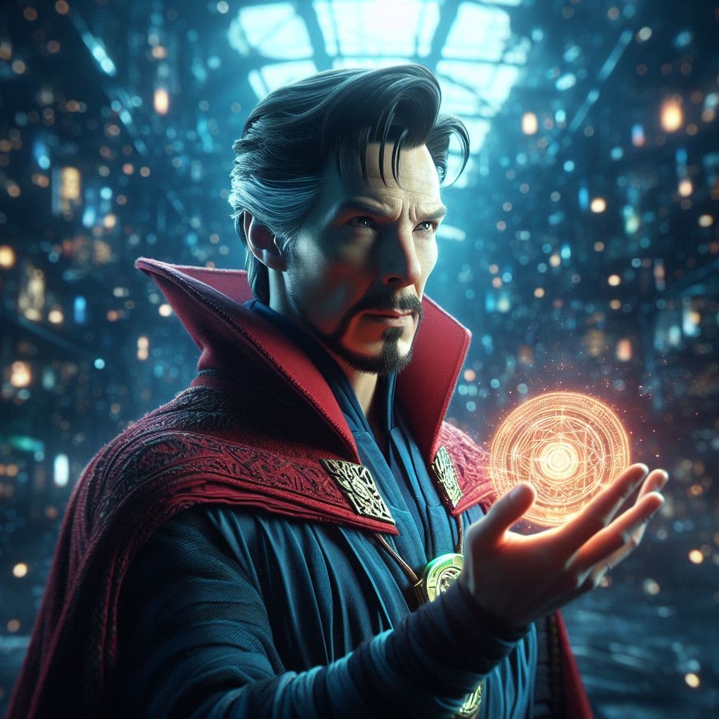 AI generated: Doctor Strange of Marvel, 8K, masterpiece, octane render, ray-tracing