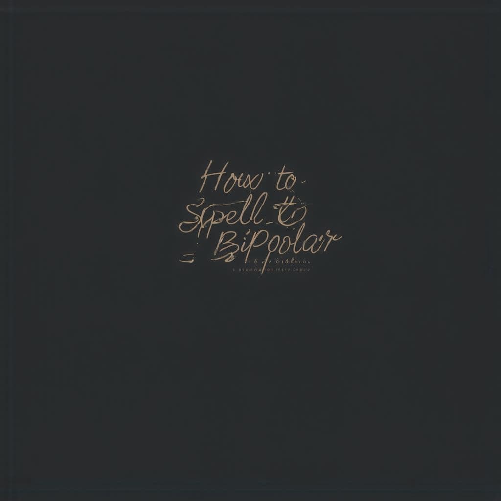 AI generated: Create a book cover for a book titled How to Spell Bipolar by Tukura John Daniel. Be creative with i...