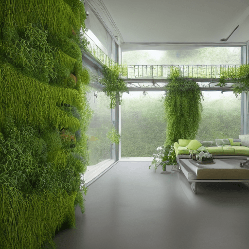 AI generated: High resolution photography interior design, dreamy sunken vertical farming, hydroponic system, conv...