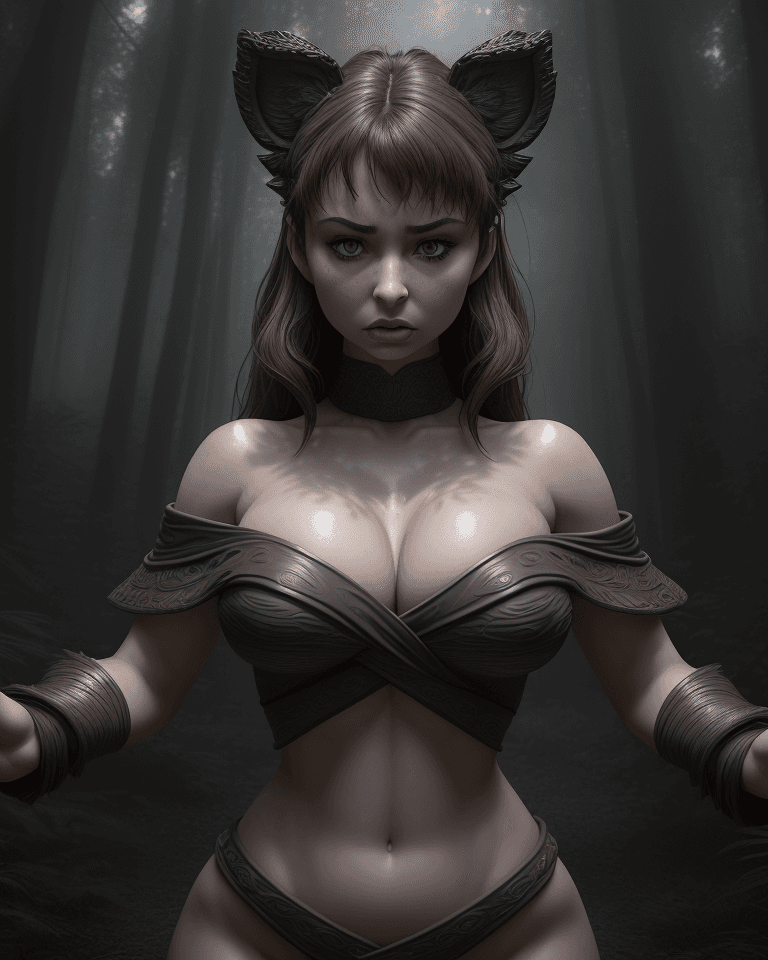 AI generated: highly detailed and realistic 3D model of Sophie Mudd's angry expression, lending an air of intensit...