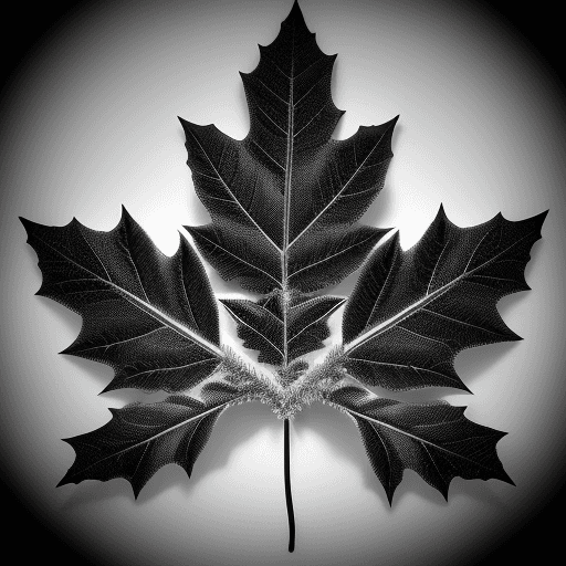 AI generated: Detailed christmas tree leaf, black and white, pinterest aesphetic, high detailed, high resolution, ...