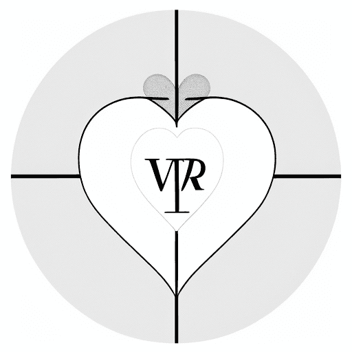 AI generated: A modern, creative, flat, monogram logo of ((detailed Heart)) white background, black and white, gre...