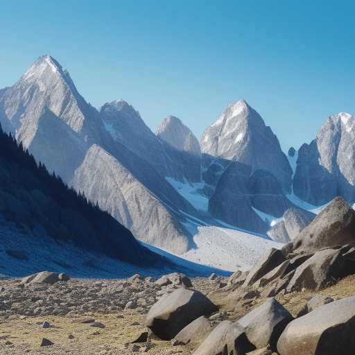 AI generated: a lot of mountain with big and beautiful rocks