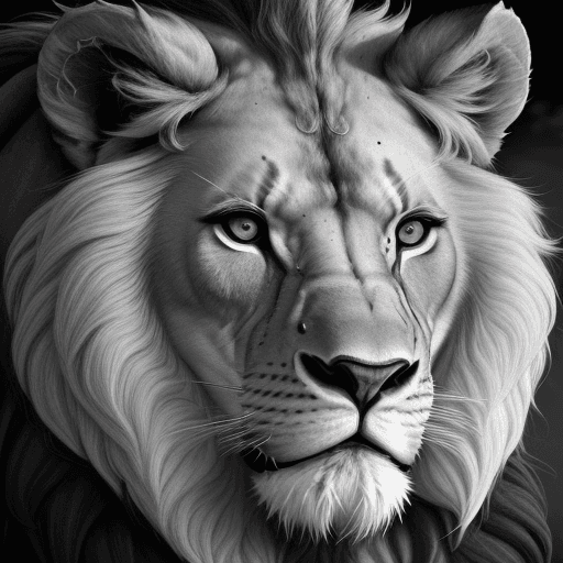 AI generated: Lions, beast, angry, strong expression face, realist, close-up, head, glorius high details, black an...