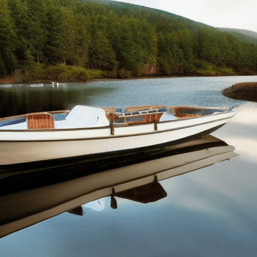 AI generated: Create an illusion that is a photo of a boat but the boat also looks like a reflection of a female b...