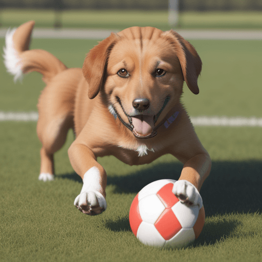 AI generated: dog playing with a ball